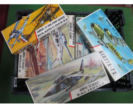 Ten Airfix 72 Scale Plastic Model Aircraft Kits, to include Dornier 217 E.2, D.H. Heron II,m D.H.C Beaver, some loose parts o