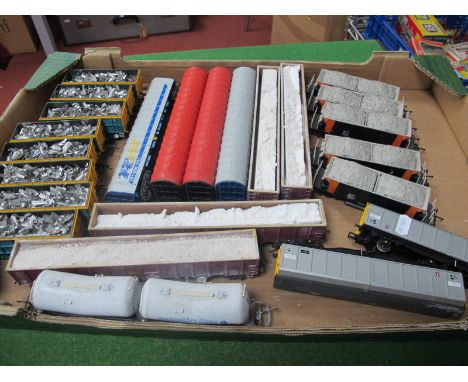 Twenty Four #OO# Gauge/4mm Unboxed Items of Very Good Rolling Stock, two Bachmann VGA Transrail vans, Ref No 33-277, eight Ba