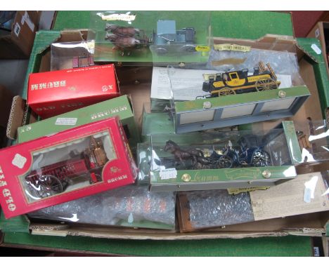 Fourteen Diecast and Plastic Models by Brumm Mostly 1:43rd Scale Historical and Old Fire Editions, to include "Dog Cart", "Bo