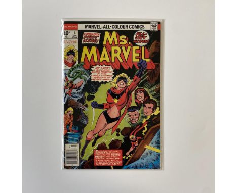 Ms Marvel #1 Marvel Comic 1977. Pence version, First Ms Marvel.