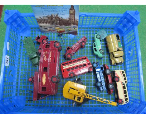 A Collection of Dinky Toys Diecast Model Vehicles, to include Coles Mobile Crane, observation coach, Supertoys horse box, 'Sp