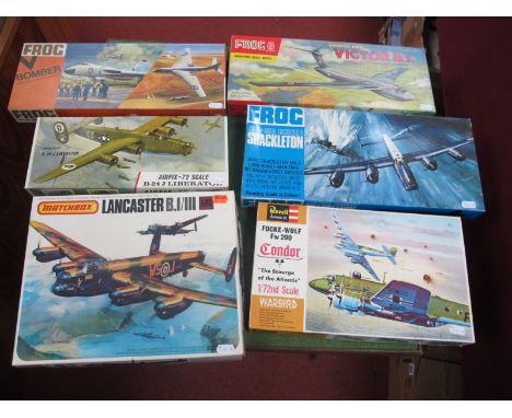 Six Plastic Model Aircraft Kits by Frog, Airfix, Matchbox, Revell, to include Airfix 72 scale B.I, Revell 1:72nd Focke Wulf F