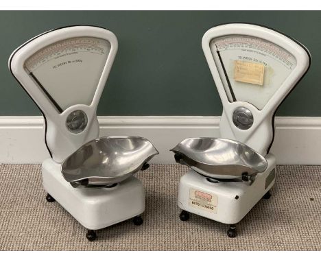 VINTAGE GROCER'S SHOP SCALES x 2 - 54cms H, 34cms W, 33cms D