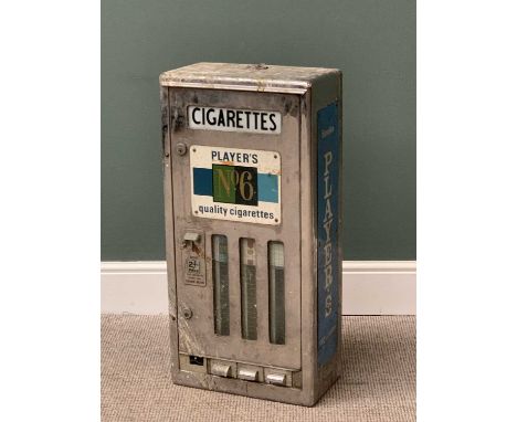 VINTAGE WALL MOUNT CIGARETTE VENDING MACHINE - for Player's No 6 cigarettes, 84cms H, 41cms W, 24cms D