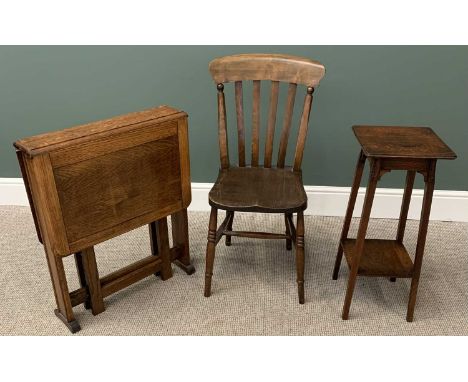 VINTAGE FURNITURE ASSORTMENT - to include a two-tier planter stand, 70cms H, 27cms W, 28cms D, a farmhouse chair, 90cms H, 46