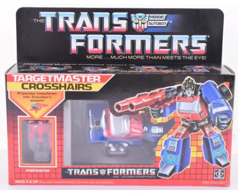 Boxed Hasbro G1 Transformers Targetmaster ‘Crosshairs’  1986 issue, transforms from armoured vehicle to robot and back in min