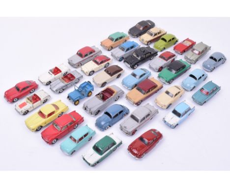 Thirty Three Dinky Toys Unboxed  Car Models, consisting of 2 x Hillman Minx, 2 x Austin A105 no.176, 2 x Porsche 356A no.182,