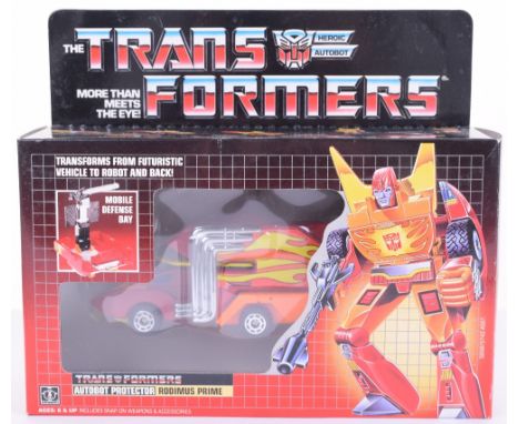 Boxed Hasbro G1 Transformers Autobot Protector ‘Rodimus Prime’ 1986 issue, transforms from futuristic vehicle to robot and ba
