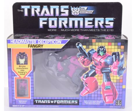 Boxed Hasbro G1 Transformers Headmaster Deception  Fangry 1987 issue, transforms from wolf  to robot and back again! In mint 