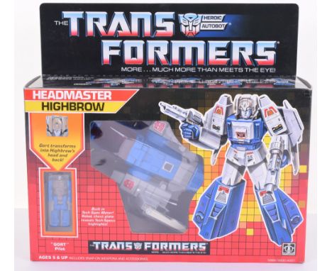 Boxed Hasbro G1 Transformers Headmaster ‘Highbrow’ with"Gort" pilot- 1986 issue, transforms from helicopter to robot and back