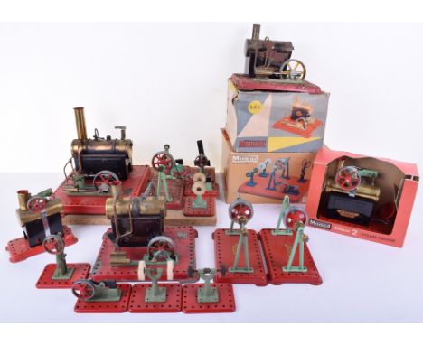 Mamod Stationary Steam engines and Accessories, boxed Minor 2 Steam engine, WS1 Workshop, both good condition, workshop lacks