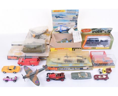 Dinky Aircraft, Military and other toys, 721 Junkers JU 87B Stuka in window box, good condition, box good, 722 Hawker Harrier