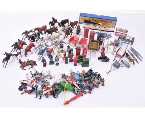 Quantity of Lead/Diecast Police, Liners, Petrol pumps, Horses, Farm Accessories and Figures, Dinky’s include a boxed Meccano 