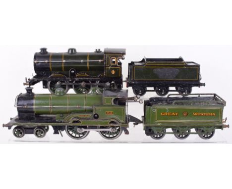 Bassett-Lowke 0 gauge clockwork 4-4-0 ‘City of Bath’ locomotive and tender, engine No.3433, six-wheel Great Western tender, g
