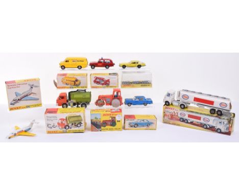 Eight Boxed Dinky Toy Models, consisting of 160 Stop Light Mercedes-Benz 250 S.E blue, 195 Fire Chief’s Car, 279 Aveling-Barf