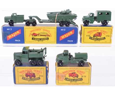 Matchbox Moko Lesney Major Pack No 3 Tank Transporter and Centurion Mark III Tank, in excellent original condition, military 