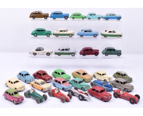 Quantity of  Unboxed Playworn/Repainted Dinky Toys  Models, 23F Alfa Romeo, 23N Maserati, 23G Cooper-Bristol, Mercedes Benz, 