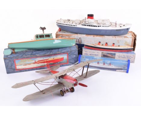 Hornby No.4 Limousine Boat ‘Venture’, light green and cream, boxed with instructions and leaflet, fair condition, some rust a