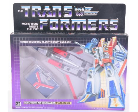 Boxed Hasbro G1 Transformers Deception Air Commander ‘Starscream’ 1984 issue, transforms from plane to robot and back, in min