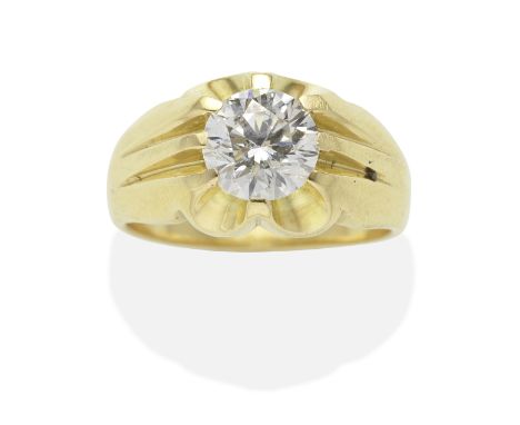 DIAMOND RINGThe old brilliant-cut diamond weighing 2.07 carats, mounted in 18 carat gold,  UK hallmark, ring size approx. RFo
