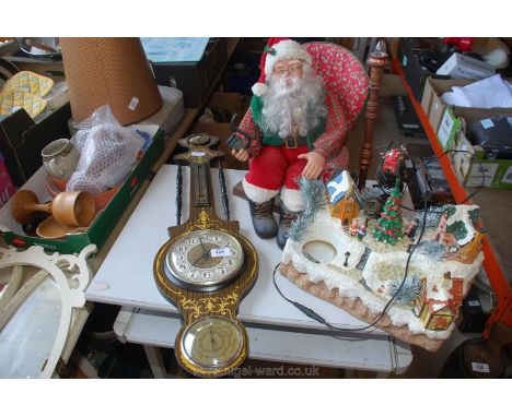 Christmas decorations and a Quartz clock barometer.