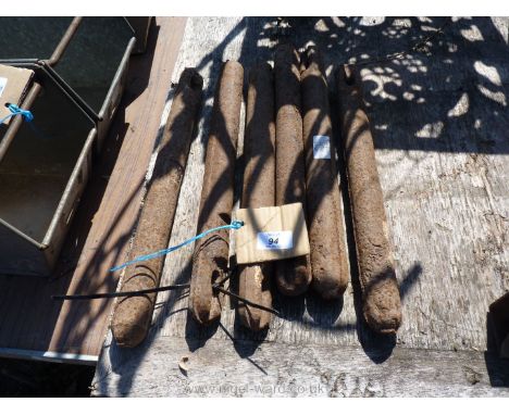 Six sash window counter balance weights.