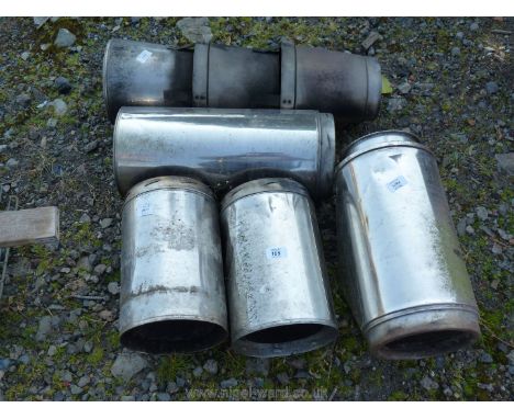 A quantity of stainless steel flue pipe.