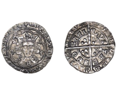 Edward IV (First reign, 1461-1470), Light coinage, Groat, York, class VIIa, mm. lis/crown, edward di gra rex angl z franc, qu