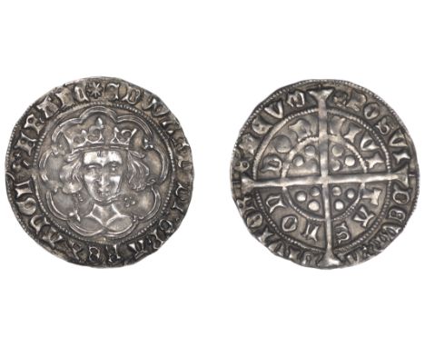 Edward IV (First reign, 1461-1470), Light coinage, Groat, London, class VI/Vd mule, mm. sun/rose, edward di gra rex angl z fr