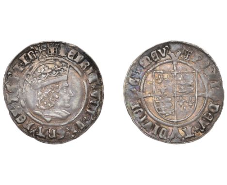 Henry VIII (1509-1547), First coinage, Groat, mm. portcullis (chained on obv.), henric viii di gra rex agl z fr, portrait of 