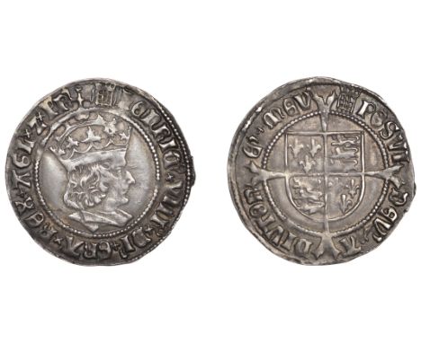 Henry VIII (1509-1547), First coinage, Groat, mm. portcullis (chained on obv.), henric viii di gra rex agl z fr, portrait of 