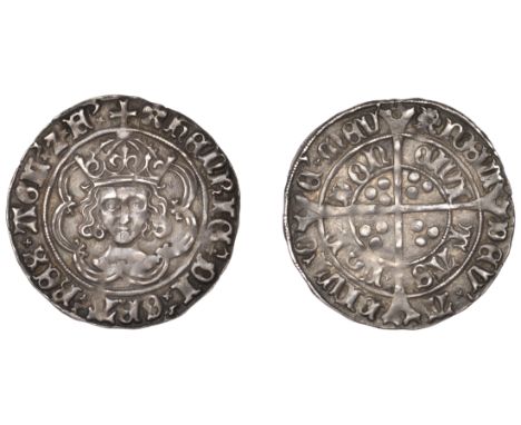 Henry VII (1485-1509), Facing Bust issue, Groat, class IIIc, mm. pansy (no. 3), henric di gra rex agl z f, double-arched crow