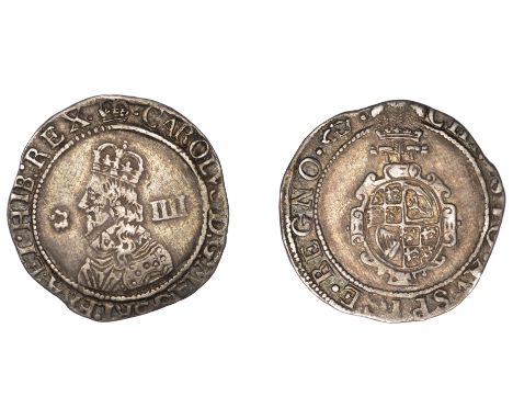 Charles I (1625-1649), Dovey Furnace mint, Groat, mm. crown, carolvs . d : g : mag. bri : fra : et . hib : rex, plume before 