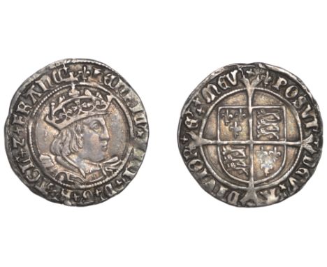 Henry VIII (1509-1547), Second coinage, Groat, Tower, mm. lis (A), henric viii d g r agl z franc, bust right with ‘Roman’ nos