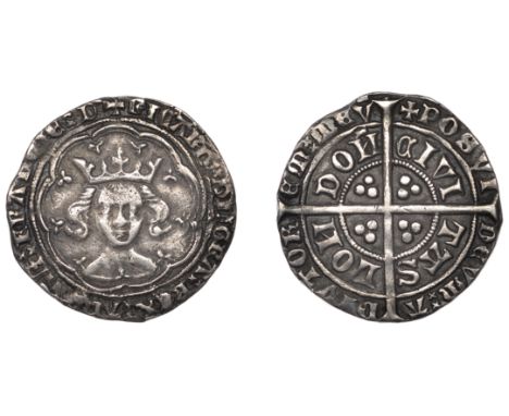 Richard II (1377-1399), Groat, Type Ia/IIc mule, London, mm. cross pattée, ricard di gra rex angle f francie d, lettering and
