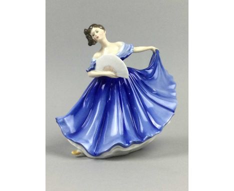 COLLECTION OF EIGHT ROYAL DOULTON FIGURES,along with Royal Worcester and Coalport figures, also a Hummel figure (13)