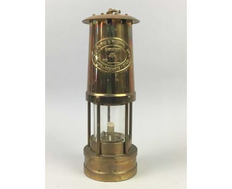 BRASS MINERS LAMP, along with barometers (4)