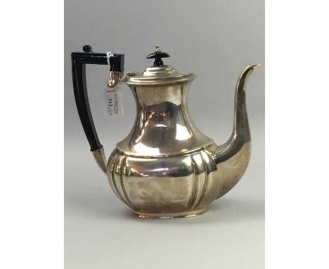 SILVER PLATED FOUR PIECE TEA SERVICE,along with other silver plated items including cased and loose flatware