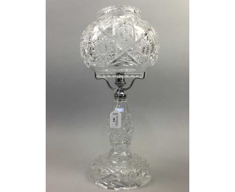 20TH CENTURY MUSHROOM SHAPED TABLE LAMP,45cm highCondition report: condition is good, Small chip to the glass shade, also a f