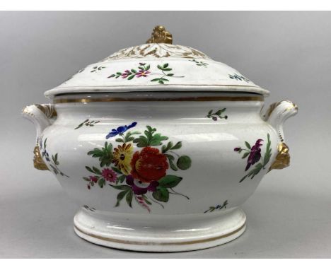 CHAMBERLAINS WORCESTER LIDDED TUREEN,twin handled and floral decorated, marked to lid interior, 30cm wide, along with a Mason