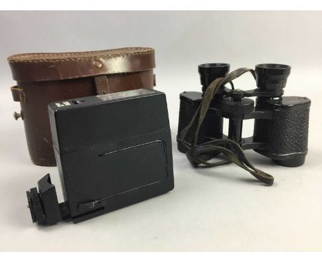 LOT OF VARIOUS CAMERAS, including a Polaroid and a Sportsman, also a pair of binoculars
