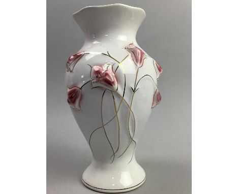 DECORATIVE CERAMIC VASE,with floral and gilt decoration, along with other ceramics including a lidded jar, ginger jar with co