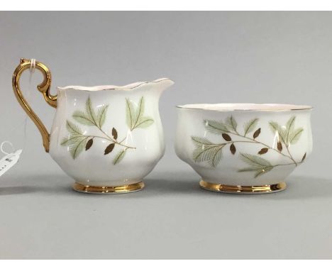 ROYAL ALBERT 'BRAEMAR' PATTERN TEA SERVICE, comprising twelve trios, sugar and cream, along with a Wedgwood part dinner servi