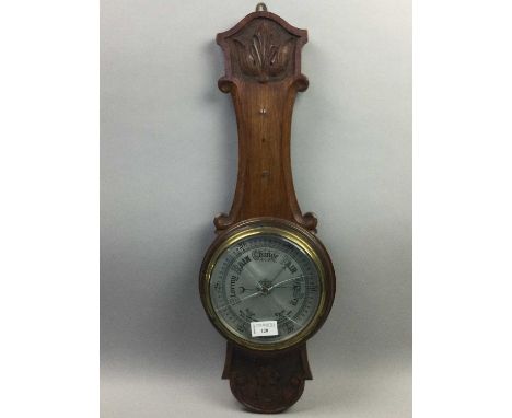LATE 19TH/EARLY 20TH CENTURY BAROMETER AND THERMOMETER,61cm long