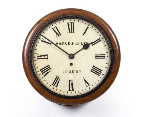 A early 20th century dial clock with fusee movement, by Maple &amp; Co Limited of London, the dial marked with roman numerals