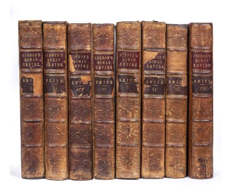 Gibbon, Edward. The History of the Decline and Fall of the Roman Empire. 8 vols. John Murray, London 1855 with frontispiece p