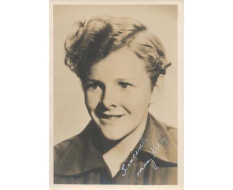 Tommy Kelly signed 7x5 vintage sepia photo with original Selznick Studios mailing envelope dated 23 August 1938. Thomas Franc