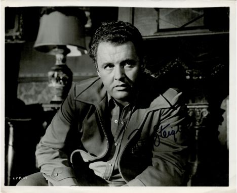 Rod Steiger signed 10x8 black and white photo. Rodney Stephen Steiger (April 14, 1925 - July 9, 2002) was an American actor, 