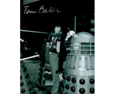 Tom Baker signed Dr Who 10x8 black and white photo. Thomas Stewart Baker (born 20 January 1934) is an English actor and write