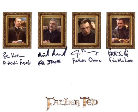 Father Ted, cult comedy series 8x10 photo signed by FOUR actors who starred in the series in Patrick McDonnell, Michael Redmo
